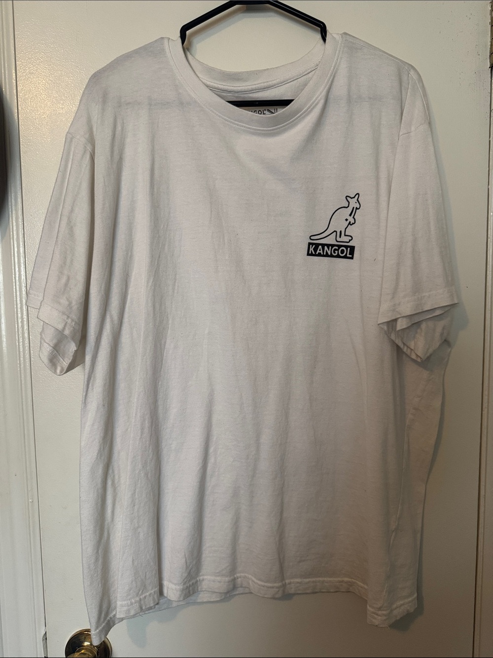 Kangol White Short Sleeve Tee with Kangaroo Logo